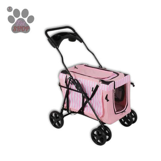 3-in-1 Folding Pet Stroller with Detachable Carrier