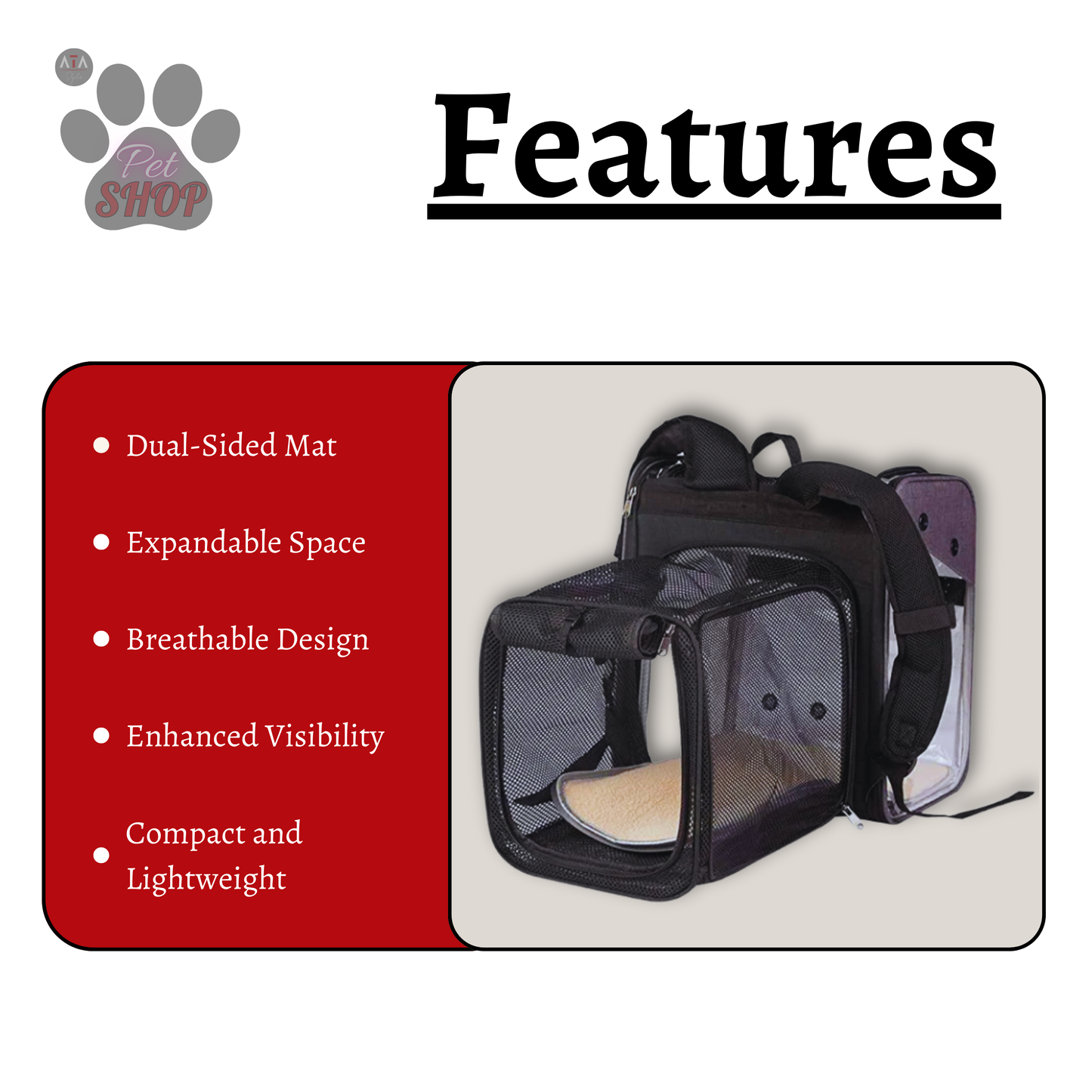 Expandable Pet Carrier Backpack