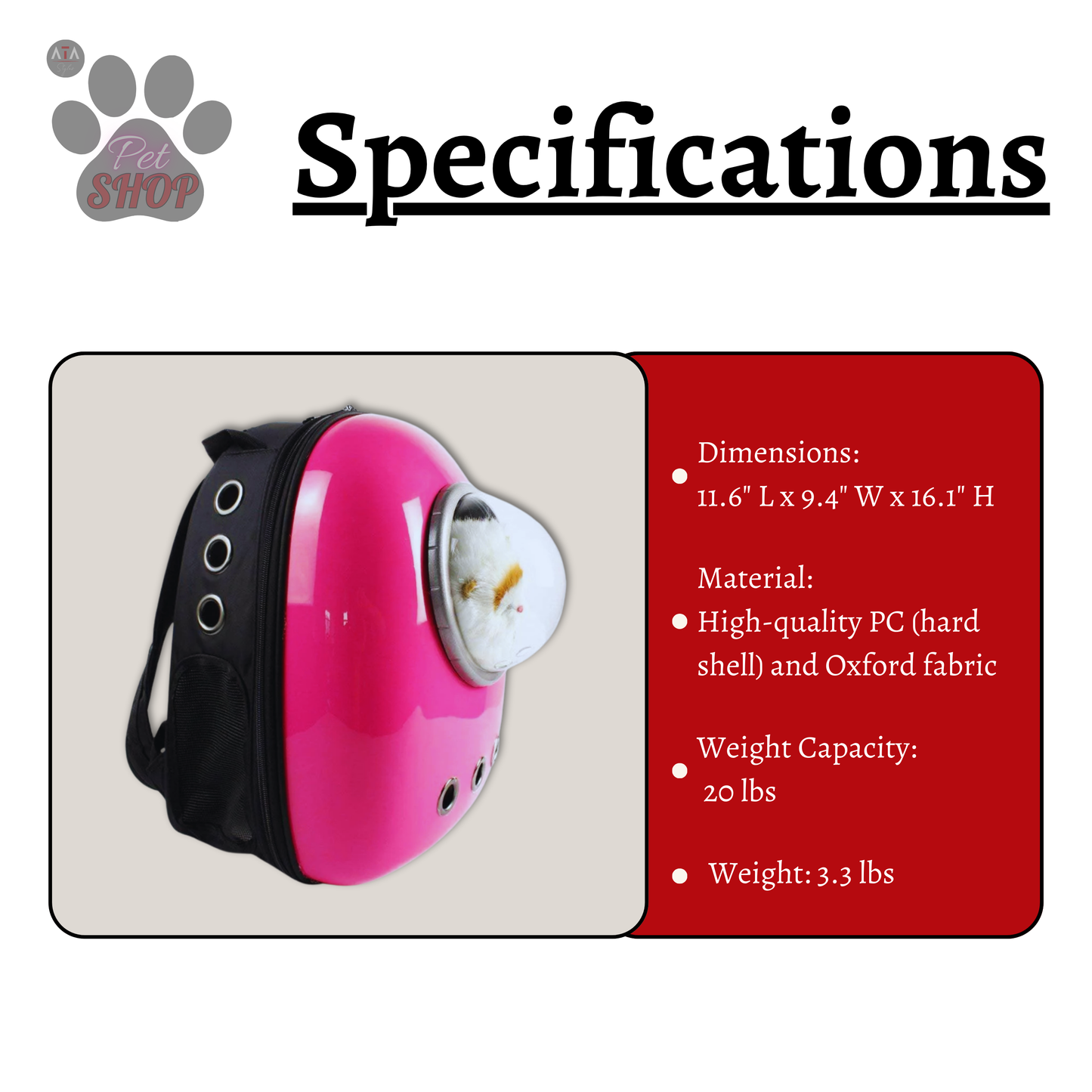 Compact Pet Carrier Backpack