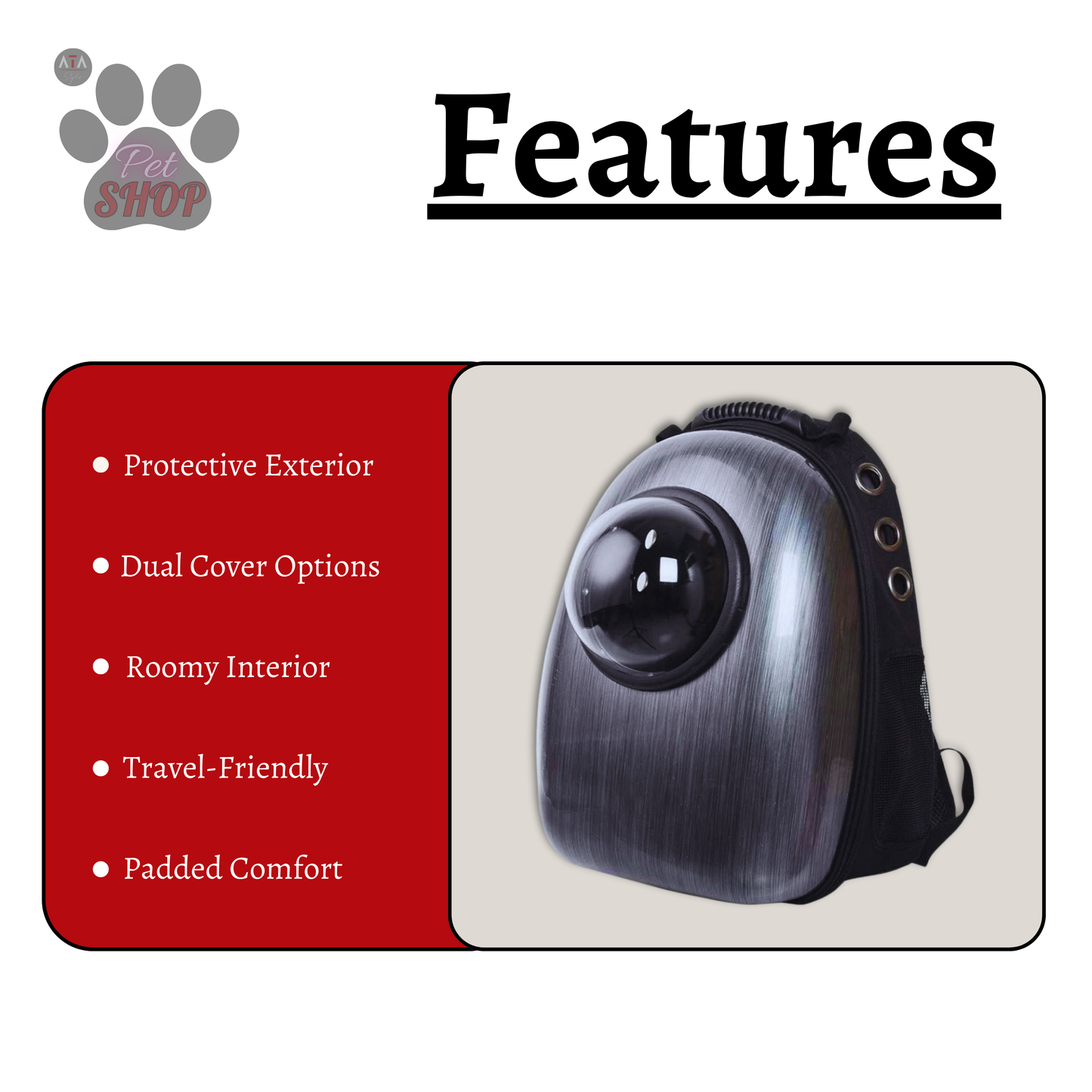 Hard-Shell Pet Carrier Backpack