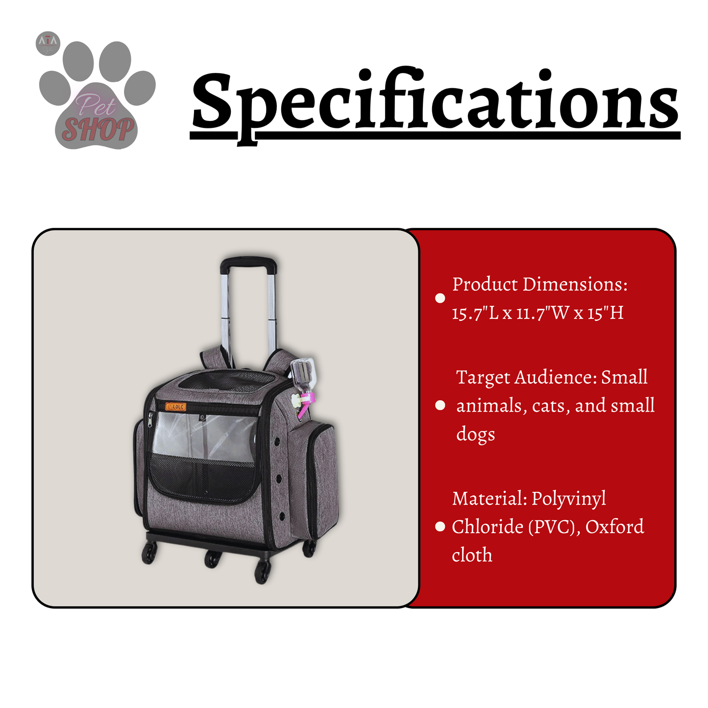 Pet Carrier Backpack with Removable Base