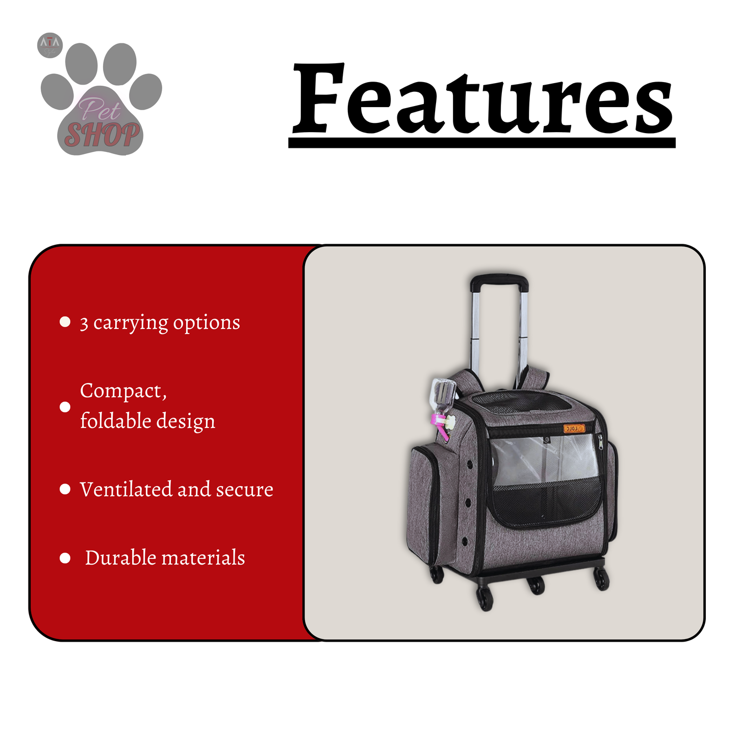 Pet Carrier Backpack with Removable Base