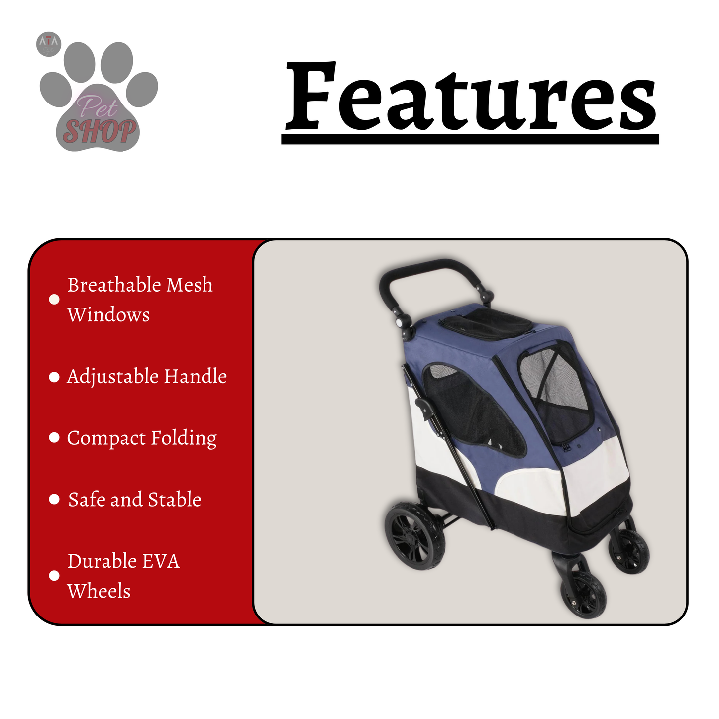 Foldable Travel Pet Stroller