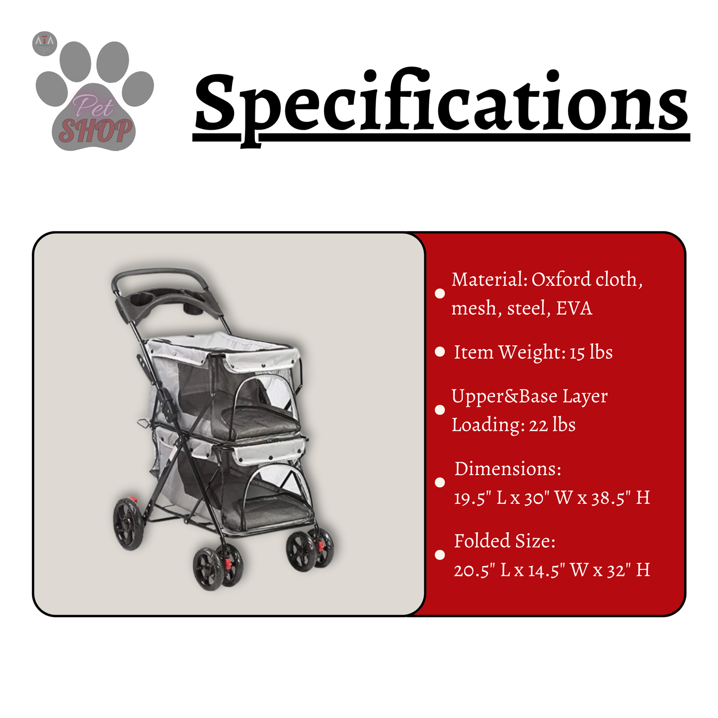 Double Decker Pet Stroller